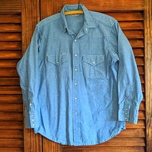 Carhartt Midwght/Western Denim Shirt w/pearlsnaps